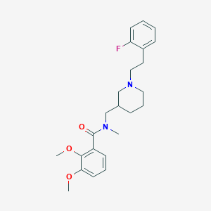 molecular formula C24H31FN2O3 B3766773 N-[[1-[2-(2-fluorophenyl)ethyl]piperidin-3-yl]methyl]-2,3-dimethoxy-N-methylbenzamide 