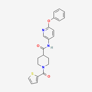 molecular formula C22H21N3O3S B3766792 N-(6-phenoxy-3-pyridinyl)-1-(2-thienylcarbonyl)-4-piperidinecarboxamide 