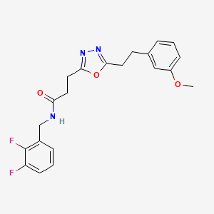 molecular formula C21H21F2N3O3 B3766868 N-(2,3-difluorobenzyl)-3-{5-[2-(3-methoxyphenyl)ethyl]-1,3,4-oxadiazol-2-yl}propanamide 