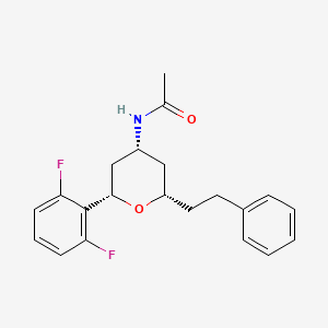molecular formula C21H23F2NO2 B3766908 N-[(2S,4R,6S)-2-(2,6-difluorophenyl)-6-(2-phenylethyl)oxan-4-yl]acetamide 