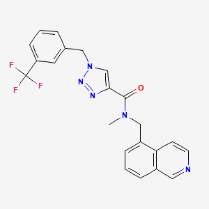 molecular formula C22H18F3N5O B3766968 N-(5-isoquinolinylmethyl)-N-methyl-1-[3-(trifluoromethyl)benzyl]-1H-1,2,3-triazole-4-carboxamide 