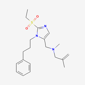 molecular formula C20H29N3O2S B3766976 N-{[2-(ethylsulfonyl)-1-(3-phenylpropyl)-1H-imidazol-5-yl]methyl}-N,2-dimethyl-2-propen-1-amine 