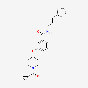 molecular formula C24H34N2O3 B3766984 N-(3-cyclopentylpropyl)-3-{[1-(cyclopropylcarbonyl)-4-piperidinyl]oxy}benzamide 