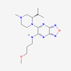 molecular formula C16H27N7O2 B3767043 N-(3-methoxypropyl)-5-[(2S)-4-methyl-2-propan-2-ylpiperazin-1-yl]-[1,2,5]oxadiazolo[3,4-b]pyrazin-6-amine 