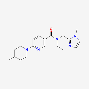 molecular formula C19H27N5O B3767065 N-ethyl-N-[(1-methyl-1H-imidazol-2-yl)methyl]-6-(4-methyl-1-piperidinyl)nicotinamide 