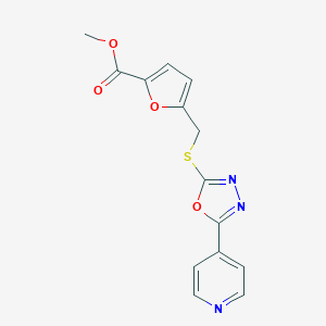 molecular formula C14H11N3O4S B376709 methyl 5-({[5-(pyridin-4-yl)-1,3,4-oxadiazol-2-yl]sulfanyl}methyl)furan-2-carboxylate CAS No. 342384-88-7