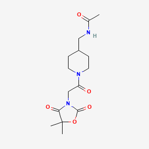 molecular formula C15H23N3O5 B3767092 N-[[1-[2-(5,5-dimethyl-2,4-dioxo-1,3-oxazolidin-3-yl)acetyl]piperidin-4-yl]methyl]acetamide 