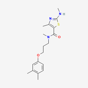 molecular formula C18H25N3O2S B3767117 N-[3-(3,4-dimethylphenoxy)propyl]-N,4-dimethyl-2-(methylamino)-1,3-thiazole-5-carboxamide 