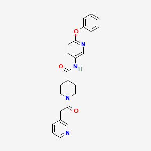 molecular formula C24H24N4O3 B3767119 N-(6-phenoxypyridin-3-yl)-1-(2-pyridin-3-ylacetyl)piperidine-4-carboxamide 