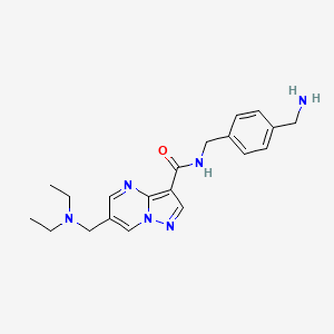 molecular formula C20H26N6O B3767147 N-[4-(aminomethyl)benzyl]-6-[(diethylamino)methyl]pyrazolo[1,5-a]pyrimidine-3-carboxamide 