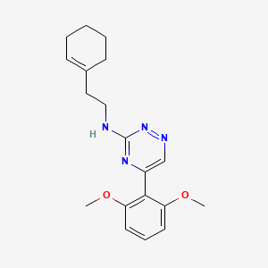 molecular formula C19H24N4O2 B3767155 N-[2-(1-cyclohexen-1-yl)ethyl]-5-(2,6-dimethoxyphenyl)-1,2,4-triazin-3-amine 