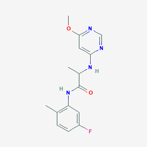 molecular formula C15H17FN4O2 B3767156 N-(5-fluoro-2-methylphenyl)-2-[(6-methoxypyrimidin-4-yl)amino]propanamide 