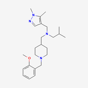 molecular formula C24H38N4O B3767193 N-[(1,5-dimethyl-1H-pyrazol-4-yl)methyl]-N-{[1-(2-methoxybenzyl)-4-piperidinyl]methyl}-2-methyl-1-propanamine 