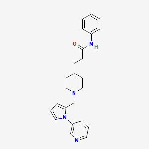 molecular formula C24H28N4O B3767232 N-phenyl-3-(1-{[1-(3-pyridinyl)-1H-pyrrol-2-yl]methyl}-4-piperidinyl)propanamide 