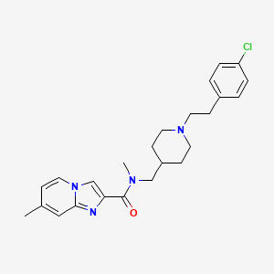 molecular formula C24H29ClN4O B3767245 N-[[1-[2-(4-chlorophenyl)ethyl]piperidin-4-yl]methyl]-N,7-dimethylimidazo[1,2-a]pyridine-2-carboxamide 