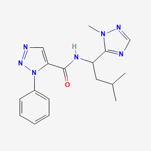 molecular formula C17H21N7O B3767287 N-[3-methyl-1-(1-methyl-1H-1,2,4-triazol-5-yl)butyl]-1-phenyl-1H-1,2,3-triazole-5-carboxamide 