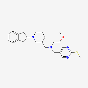 molecular formula C24H34N4OS B3767359 N-{[1-(2,3-dihydro-1H-inden-2-yl)-3-piperidinyl]methyl}-2-methoxy-N-{[2-(methylthio)-5-pyrimidinyl]methyl}ethanamine 