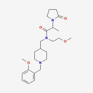 molecular formula C24H37N3O4 B3767370 N-{[1-(2-methoxybenzyl)-4-piperidinyl]methyl}-N-(2-methoxyethyl)-2-(2-oxo-1-pyrrolidinyl)propanamide 