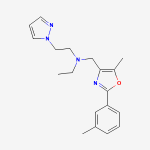 molecular formula C19H24N4O B3767400 N-ethyl-N-{[5-methyl-2-(3-methylphenyl)-1,3-oxazol-4-yl]methyl}-2-(1H-pyrazol-1-yl)ethanamine 