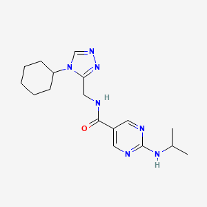 molecular formula C17H25N7O B3767505 N-[(4-cyclohexyl-4H-1,2,4-triazol-3-yl)methyl]-2-(isopropylamino)pyrimidine-5-carboxamide 