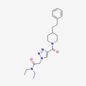 molecular formula C22H31N5O2 B3767533 N,N-diethyl-2-(4-{[4-(2-phenylethyl)-1-piperidinyl]carbonyl}-1H-1,2,3-triazol-1-yl)acetamide 