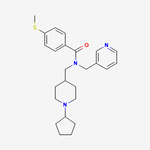 molecular formula C25H33N3OS B3767546 N-[(1-cyclopentyl-4-piperidinyl)methyl]-4-(methylthio)-N-(3-pyridinylmethyl)benzamide 