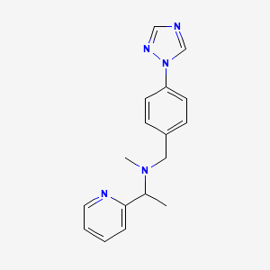 molecular formula C17H19N5 B3767548 N-methyl-1-pyridin-2-yl-N-[4-(1H-1,2,4-triazol-1-yl)benzyl]ethanamine 