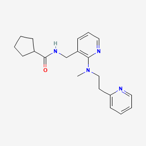 molecular formula C20H26N4O B3767581 N-[[2-[methyl(2-pyridin-2-ylethyl)amino]pyridin-3-yl]methyl]cyclopentanecarboxamide 
