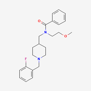 molecular formula C23H29FN2O2 B3767592 N-{[1-(2-fluorobenzyl)-4-piperidinyl]methyl}-N-(2-methoxyethyl)benzamide 