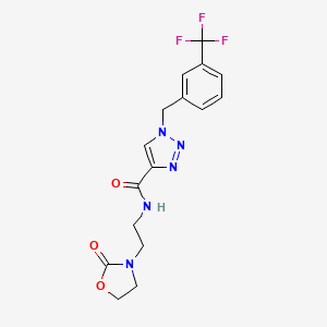 molecular formula C16H16F3N5O3 B3767662 N-[2-(2-oxo-1,3-oxazolidin-3-yl)ethyl]-1-[3-(trifluoromethyl)benzyl]-1H-1,2,3-triazole-4-carboxamide 