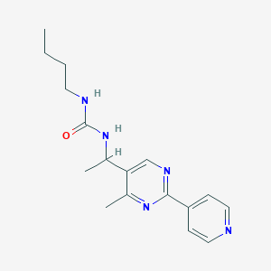 molecular formula C17H23N5O B3767733 N-butyl-N'-{1-[4-methyl-2-(4-pyridinyl)-5-pyrimidinyl]ethyl}urea 