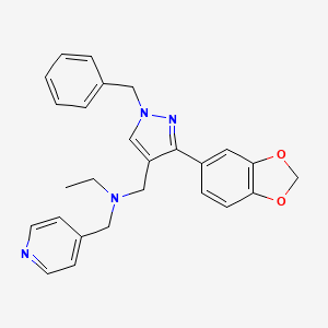 molecular formula C26H26N4O2 B3767778 N-{[3-(1,3-benzodioxol-5-yl)-1-benzyl-1H-pyrazol-4-yl]methyl}-N-(4-pyridinylmethyl)ethanamine 
