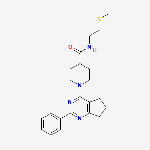 molecular formula C22H28N4OS B3767862 N-[2-(methylthio)ethyl]-1-(2-phenyl-6,7-dihydro-5H-cyclopenta[d]pyrimidin-4-yl)-4-piperidinecarboxamide 