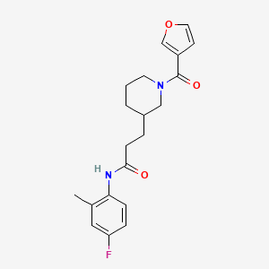 molecular formula C20H23FN2O3 B3767891 N-(4-fluoro-2-methylphenyl)-3-[1-(3-furoyl)-3-piperidinyl]propanamide 