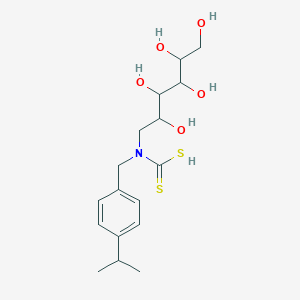 molecular formula C17H27NO5S2 B037679 N-4-Isopropylbenzylglucamine dithiocarbamate CAS No. 111811-14-4