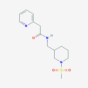 molecular formula C14H21N3O3S B3767949 N-{[1-(methylsulfonyl)piperidin-3-yl]methyl}-2-pyridin-2-ylacetamide 