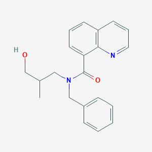 molecular formula C21H22N2O2 B3768032 N-benzyl-N-(3-hydroxy-2-methylpropyl)quinoline-8-carboxamide 