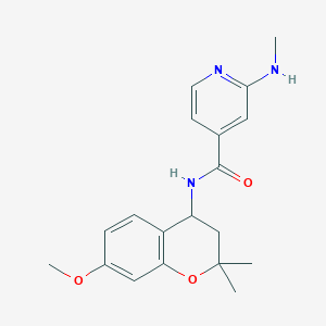 molecular formula C19H23N3O3 B3768087 N-(7-methoxy-2,2-dimethyl-3,4-dihydro-2H-chromen-4-yl)-2-(methylamino)isonicotinamide 