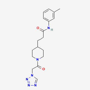molecular formula C18H24N6O2 B3768090 N-(3-methylphenyl)-3-[1-(1H-tetrazol-1-ylacetyl)-4-piperidinyl]propanamide 
