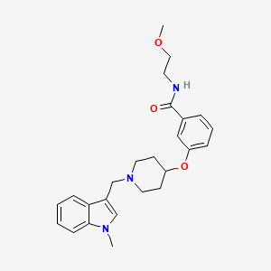 molecular formula C25H31N3O3 B3768100 N-(2-methoxyethyl)-3-({1-[(1-methyl-1H-indol-3-yl)methyl]-4-piperidinyl}oxy)benzamide 