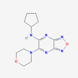 molecular formula C13H18N6O2 B3768258 N-cyclopentyl-6-(4-morpholinyl)[1,2,5]oxadiazolo[3,4-b]pyrazin-5-amine 
