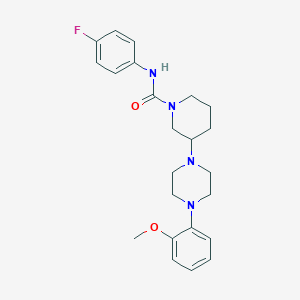 molecular formula C23H29FN4O2 B3768261 N-(4-fluorophenyl)-3-[4-(2-methoxyphenyl)-1-piperazinyl]-1-piperidinecarboxamide 