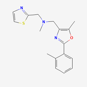 molecular formula C17H19N3OS B3768287 N-methyl-1-[5-methyl-2-(2-methylphenyl)-1,3-oxazol-4-yl]-N-(1,3-thiazol-2-ylmethyl)methanamine 