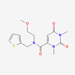 molecular formula C15H19N3O4S B3768331 N-(2-methoxyethyl)-1,3-dimethyl-2,6-dioxo-N-(2-thienylmethyl)-1,2,3,6-tetrahydropyrimidine-4-carboxamide 