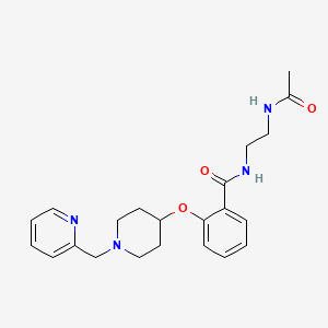 molecular formula C22H28N4O3 B3768356 N-[2-(acetylamino)ethyl]-2-{[1-(2-pyridinylmethyl)-4-piperidinyl]oxy}benzamide 