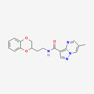 molecular formula C18H18N4O3 B3768364 N-[2-(2,3-dihydro-1,4-benzodioxin-2-yl)ethyl]-6-methylpyrazolo[1,5-a]pyrimidine-3-carboxamide 