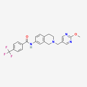molecular formula C23H21F3N4O2 B3768374 N-[2-[(2-methoxypyrimidin-5-yl)methyl]-3,4-dihydro-1H-isoquinolin-7-yl]-4-(trifluoromethyl)benzamide 