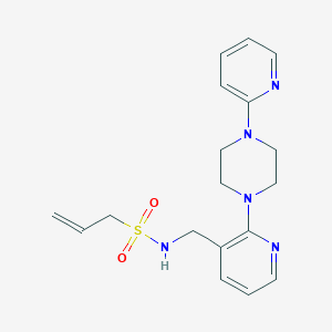 molecular formula C18H23N5O2S B3768395 N-({2-[4-(2-pyridinyl)-1-piperazinyl]-3-pyridinyl}methyl)-2-propene-1-sulfonamide 