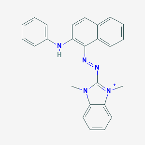 molecular formula C25H22N5+ B376840 2-[(2-anilino-1-naphthyl)diazenyl]-1,3-dimethyl-3H-benzimidazol-1-ium 