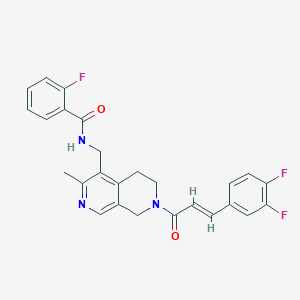 molecular formula C26H22F3N3O2 B3768421 N-({7-[(2E)-3-(3,4-difluorophenyl)-2-propenoyl]-3-methyl-5,6,7,8-tetrahydro-2,7-naphthyridin-4-yl}methyl)-2-fluorobenzamide 